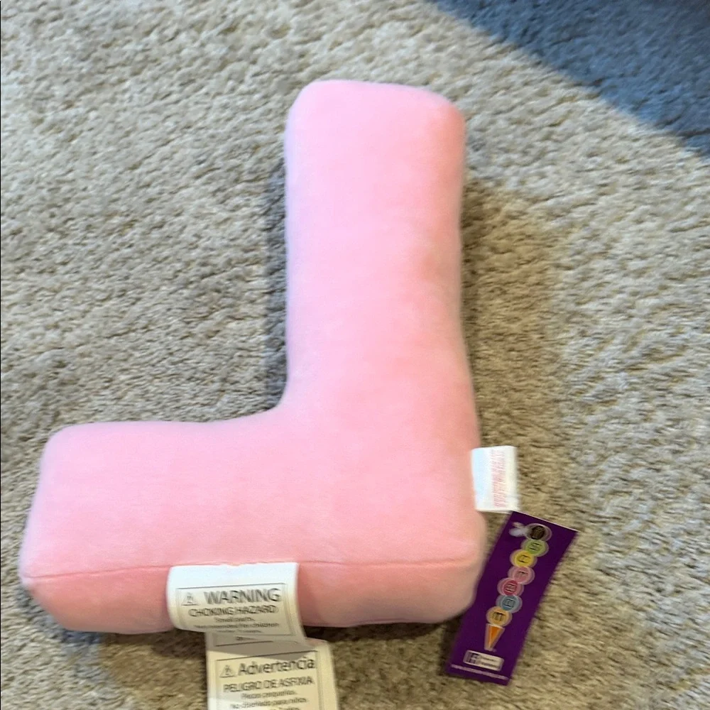 Sequin L-Shaped Accent Pillow in Pink and Iridescent